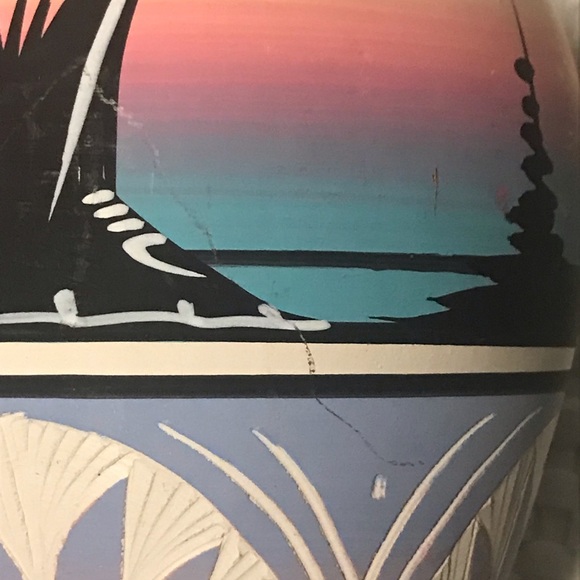 Beautiful Vintage Navajo Pottery Vase Signed Indian Art Desert Sunset Mesa - Picture 6 of 13